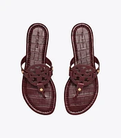 Miller Croc-Embossed Leather Sandal