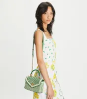 Mini Kira Woven Top-Handle Bag