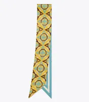 Mosaic Monogram Double-Sided Silk Ribbon Tie 