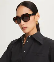 Oversized Square Logo Sunglasses