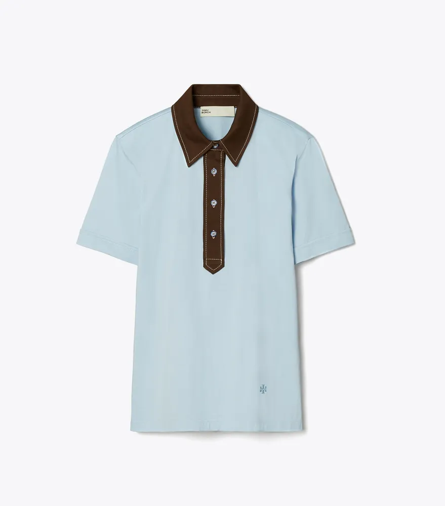 Pick Stitch Contrast Collar Polo