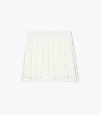 Pleated Laser-Cut Tennis Skirt