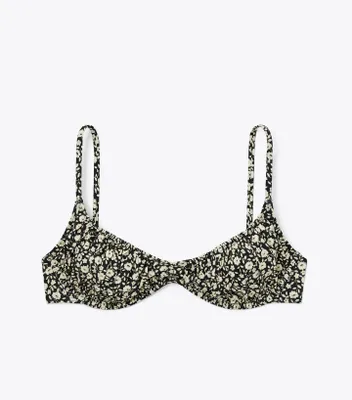 Printed Shirred Underwire Bikini Top