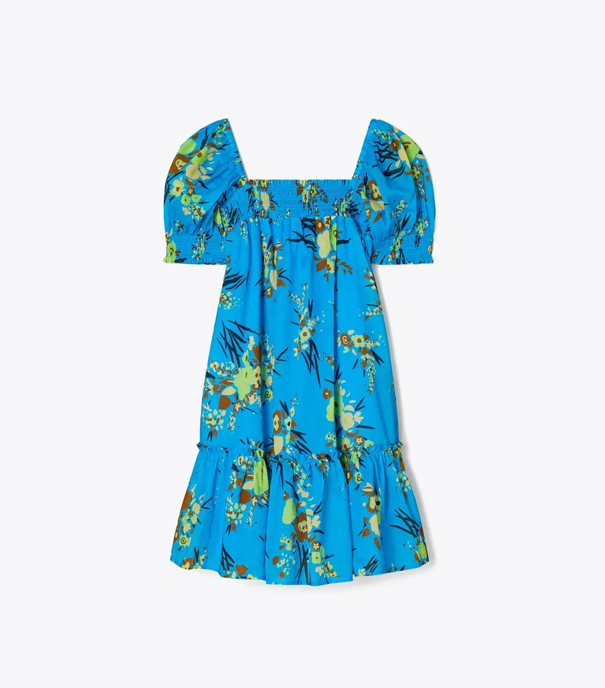Printed Smocked Mini Dress