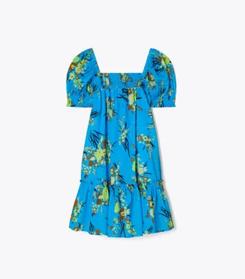 Printed Smocked Mini Dress