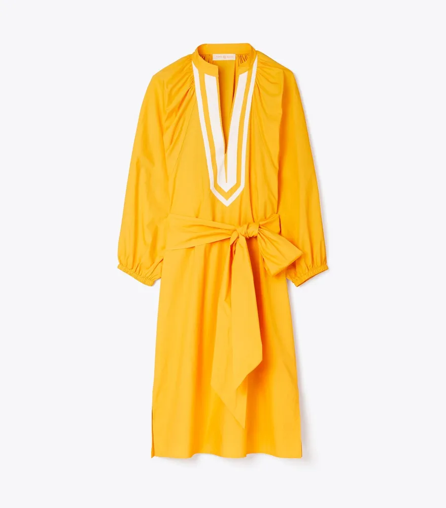 Puffed-Sleeve Tunic Dress