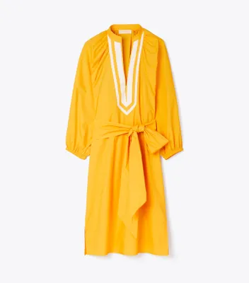 Puffed-Sleeve Tunic Dress