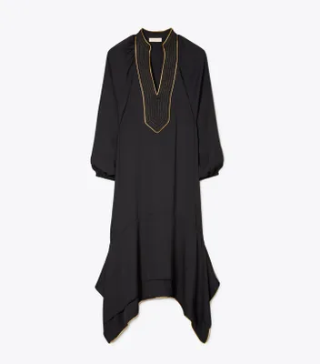 Puffed-Sleeve Tunic Dress