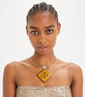 Resin Logo Collar Necklace
