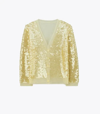 Sequin-Front Cardigan