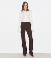 Sheer Jersey Ruffle Top