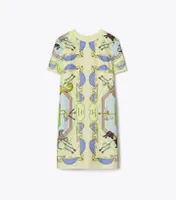 Silk-Front T-Shirt Dress