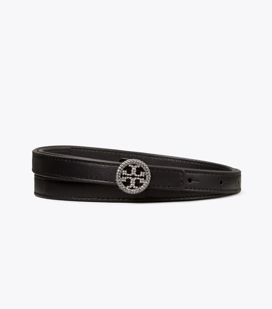 Skinny Embellished Logo Belt