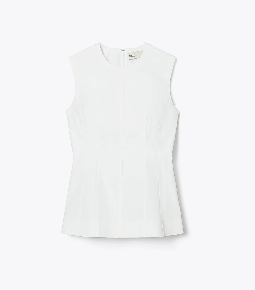 Sleeveless Cotton Poplin Top