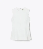 Sleeveless Cotton Poplin Top
