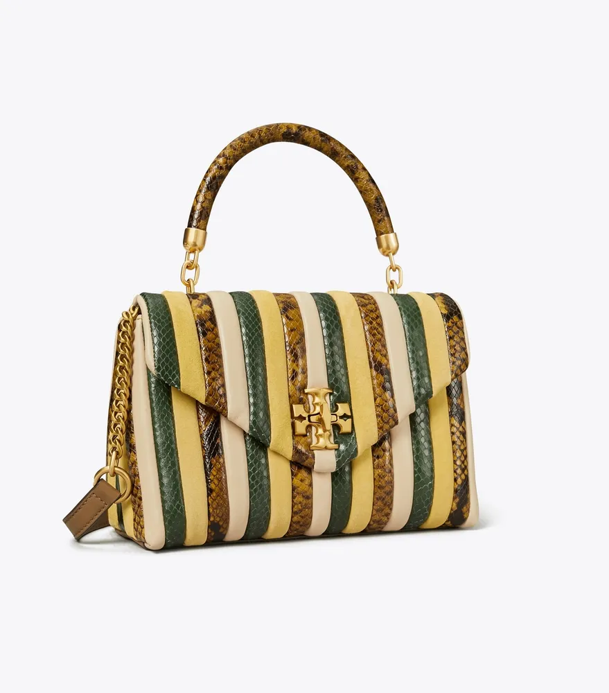 Small Kira Stripe Top-Handle Satchel