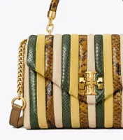 Small Kira Stripe Top-Handle Satchel