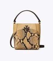 Small McGraw Snake Embossed Bucket Bag