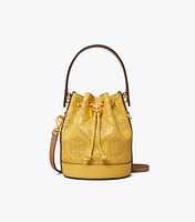 T Monogram Perforated Leather Mini Bucket Bag