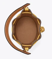 T Monogram Perforated Leather Mini Bucket Bag
