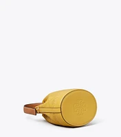 T Monogram Perforated Leather Mini Bucket Bag