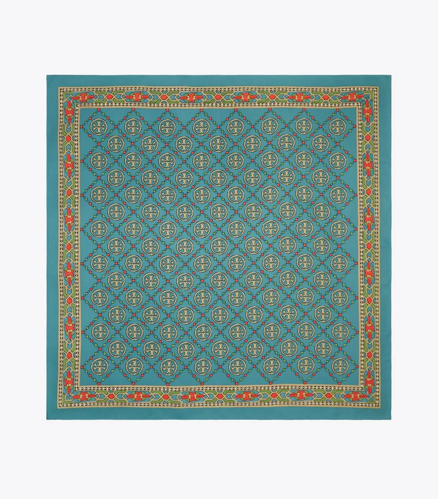 T Monogram Silk Square Scarf