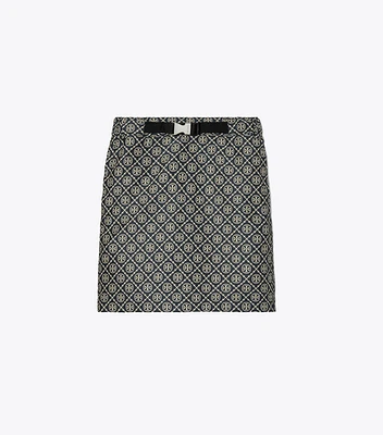 T Monogram Tech Jacquard Skirt