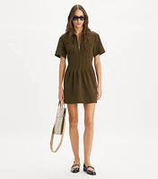 Zip-Front Viscose Dress