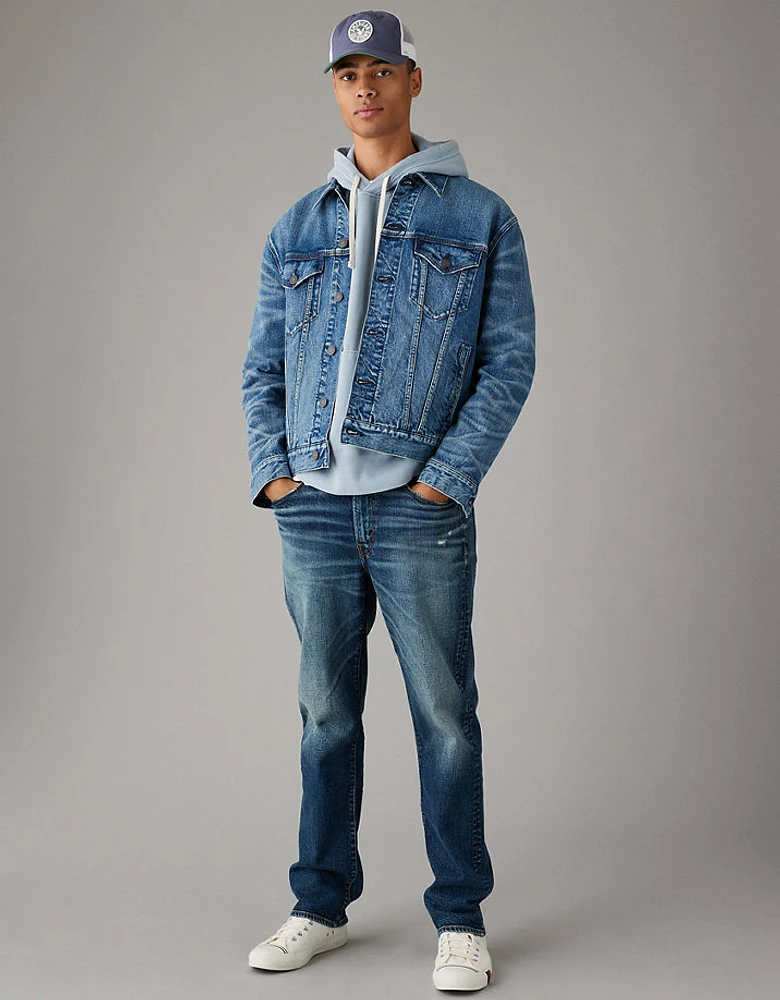 AE EasyFlex Distressed Relaxed Straight Jean