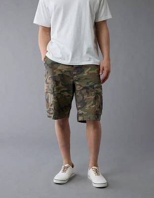 AE 12" Flex Lived-In Camo Cargo Short