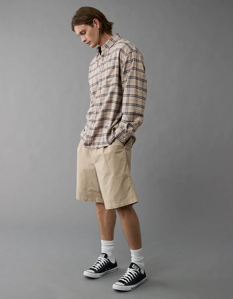 AE Everyday Plaid Flannel Button-Up Shirt