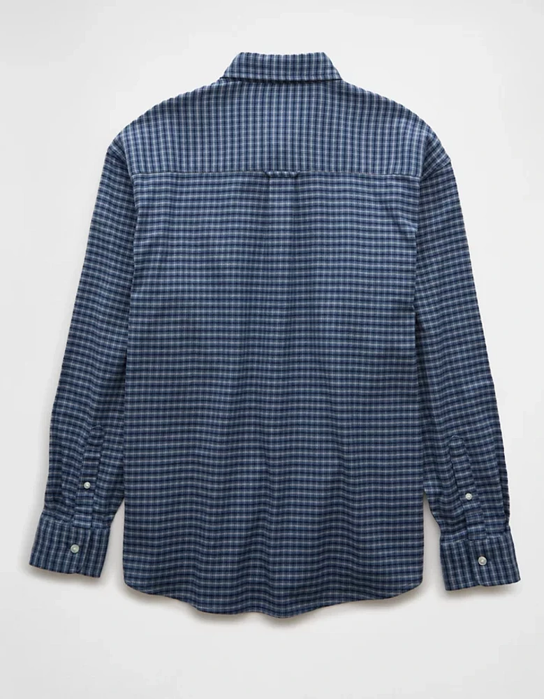 AE Everyday Plaid Flannel Button-Up Shirt