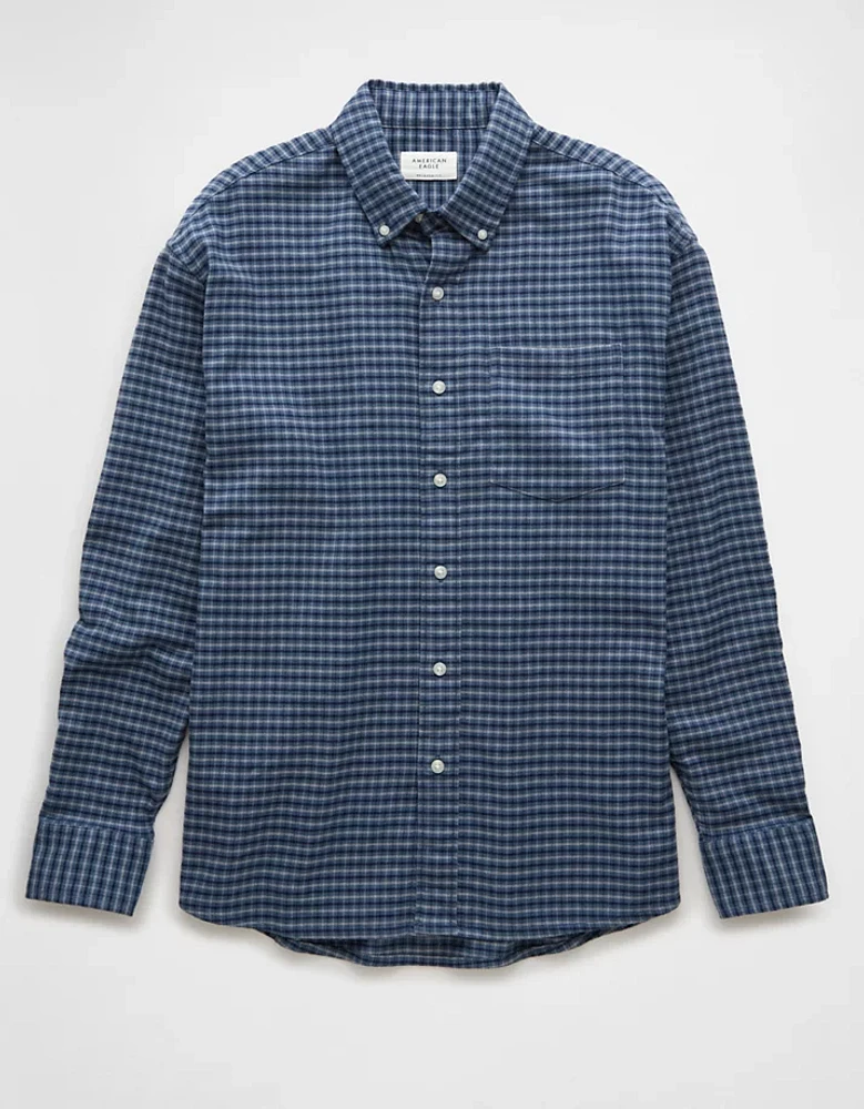 AE Everyday Plaid Flannel Button-Up Shirt