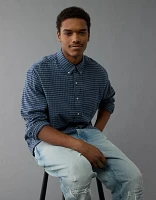 AE Everyday Plaid Flannel Button-Up Shirt