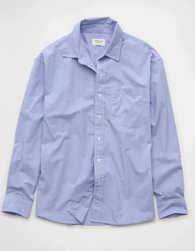 AE Everyday Relaxed Poplin Button-Up Shirt