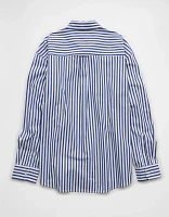 AE Everyday Relaxed Poplin Striped Button-Up Shirt