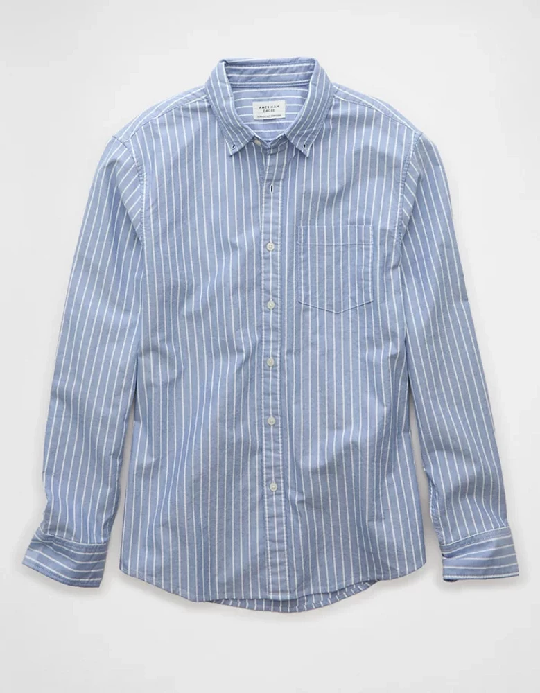 AE Everyday Oxford Striped Button-Up Shirt