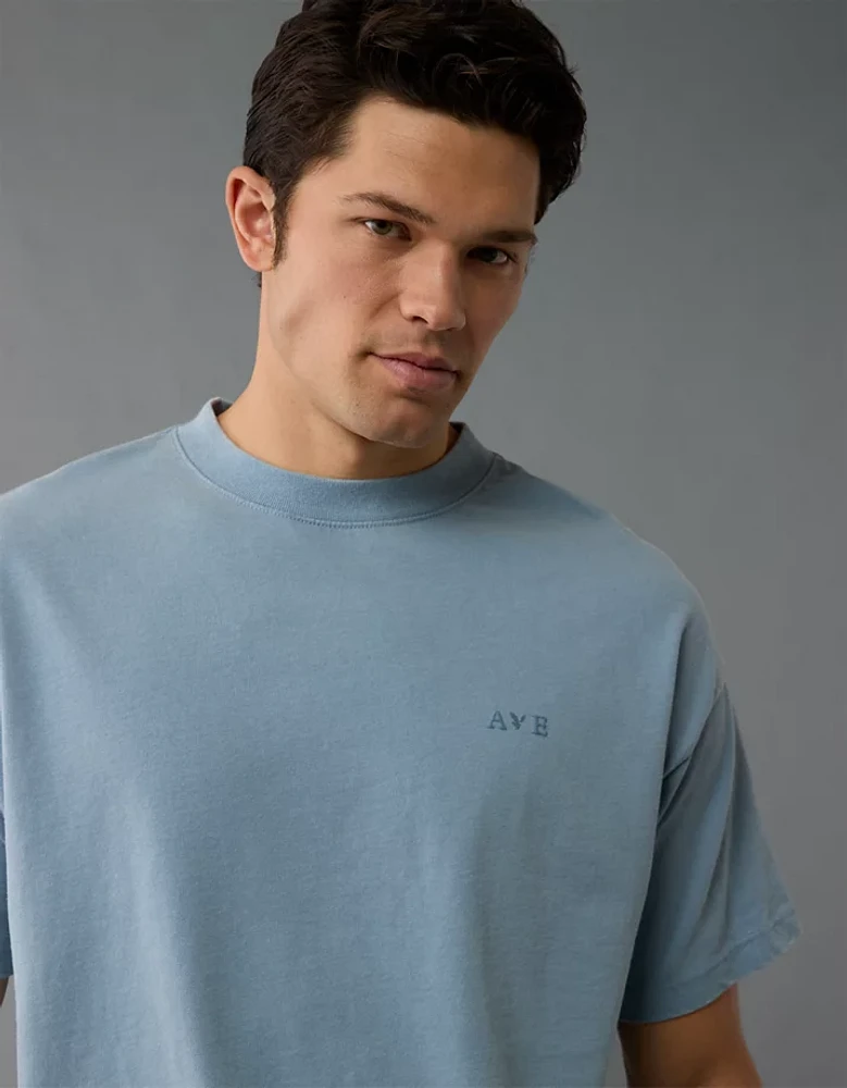 T-shirt à image et logo surdimensionné lourd Luxe décontracté AE