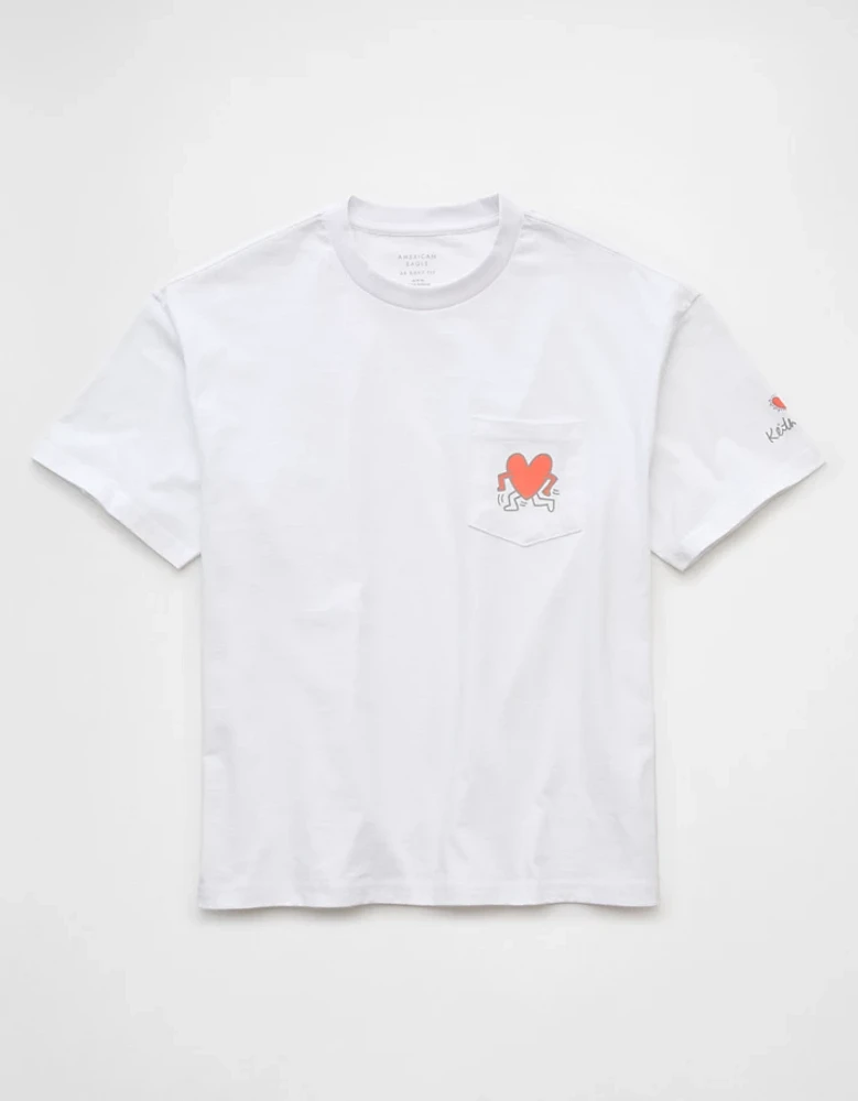 T-shirt à image Keith Haring droit AE