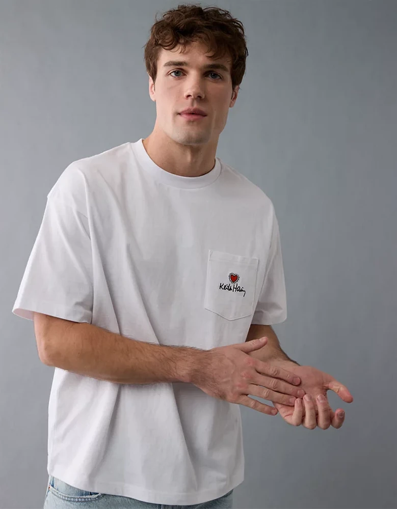 AE Boxy Keith Haring Graphic T-Shirt
