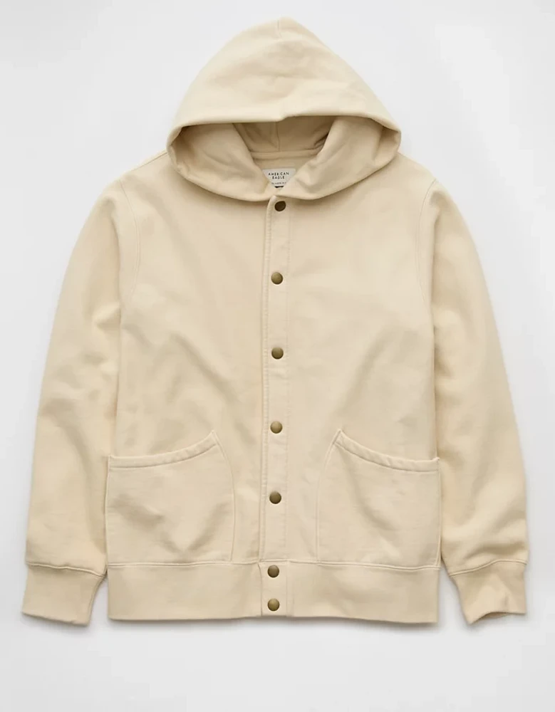 AE Laidback Luxe Heavyweight Button-Up Hoodie