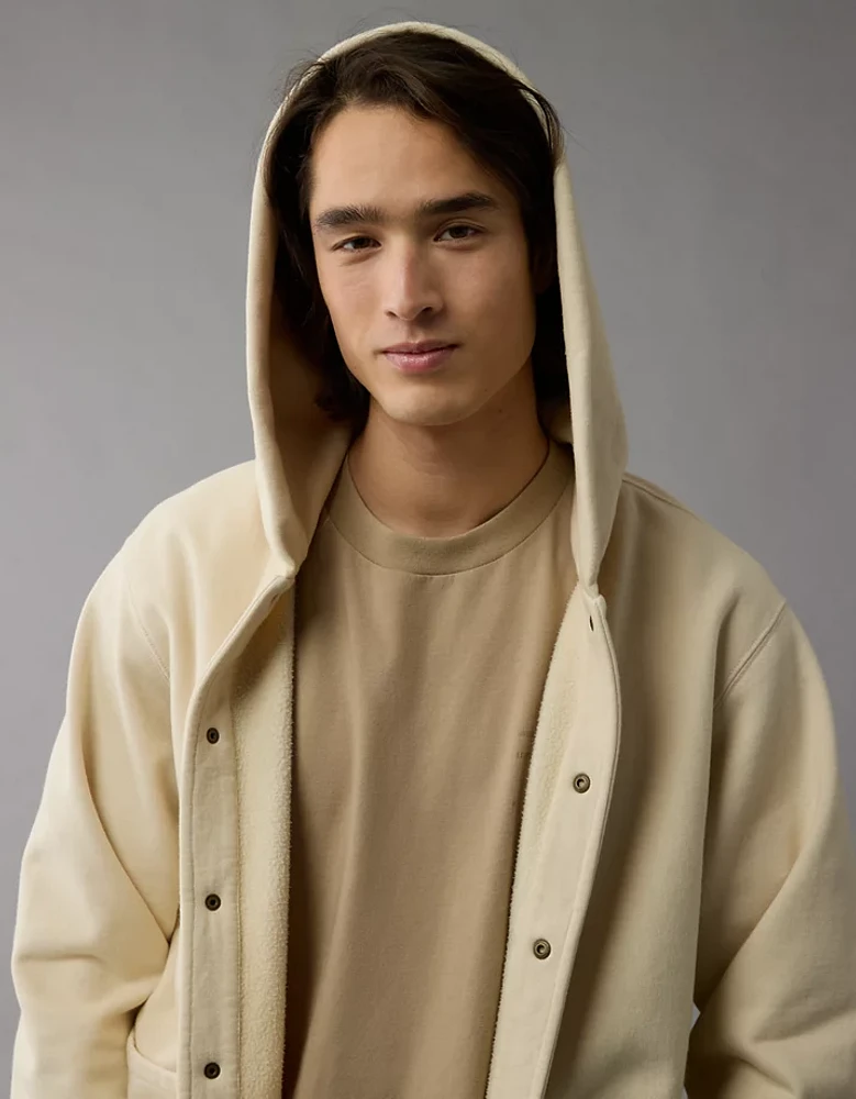 AE Laidback Luxe Heavyweight Button-Up Hoodie