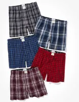 AEO Men's Plaid Stretch Boxer Short 5-Pack