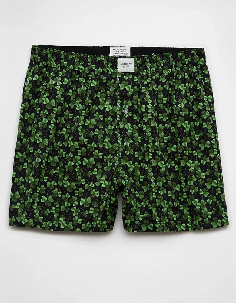 AEO Men's St. Patrick's Day Clovers Stretch Boxer Short