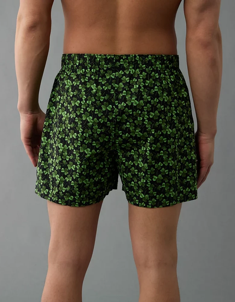 AEO Men's St. Patrick's Day Clovers Stretch Boxer Short