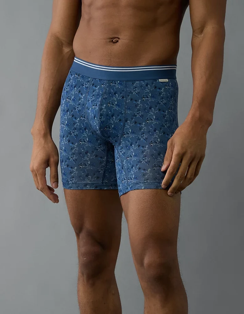 Caleçon boxeur ajusté ultradoux de 6 po motif floral pour hommes AEO