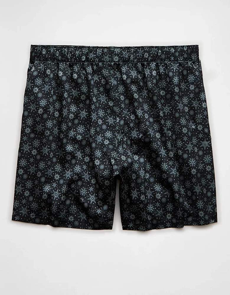 AEO Tiny Snowflakes Satin Pocket Boxer Short