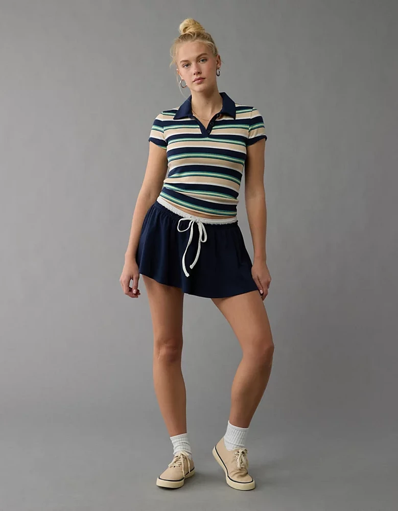 Minijupe-short en tricot à taille haute AE