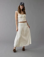 AE High-Waisted Smocked Maxi Skirt