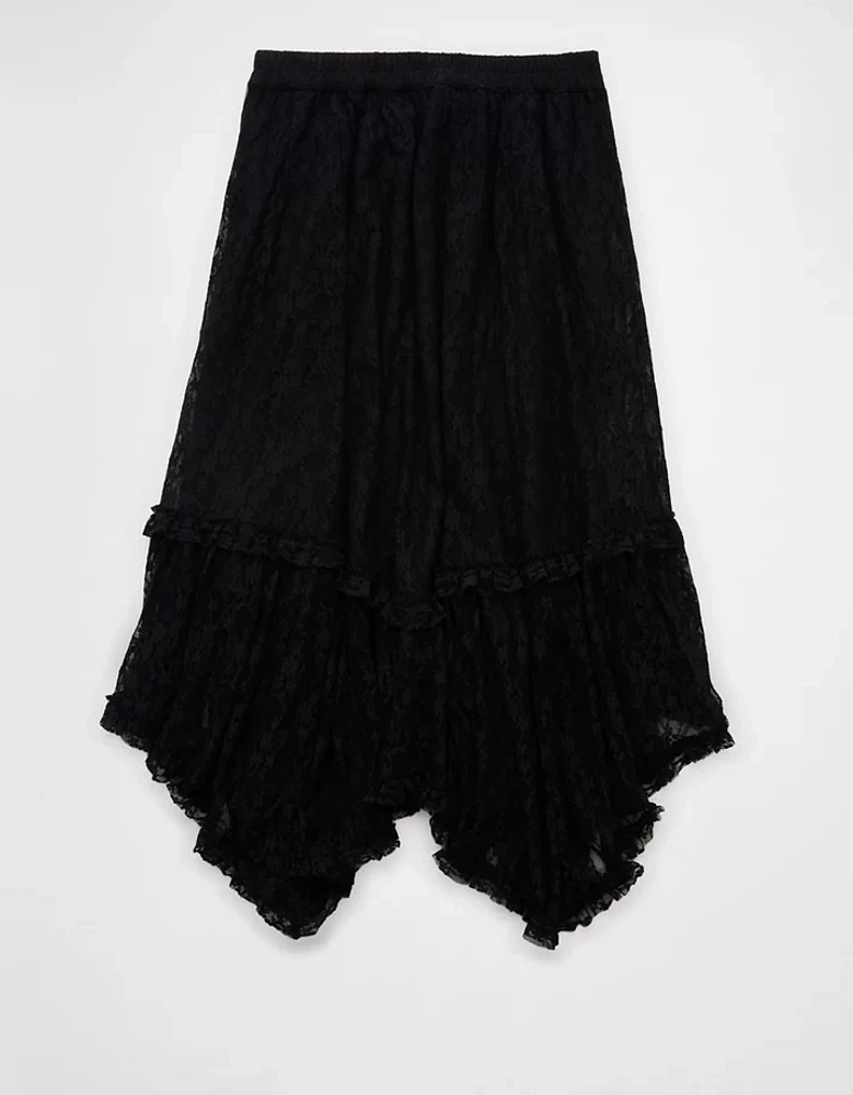 AE Lace Handkerchief Hem Maxi Skirt